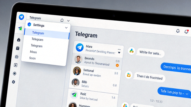 Telegram电脑版打开设置菜单的截图 - 显示左上角菜单和Settings选项