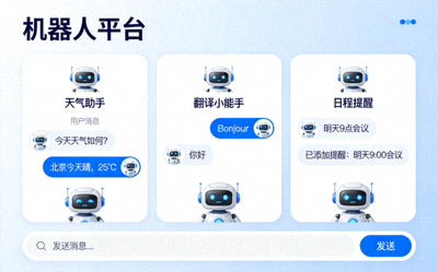 Telegram电脑版机器人平台界面 - 展示各种功能机器人的交互示例