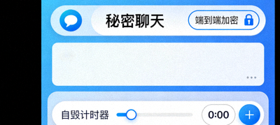 Telegram秘密聊天功能界面 - 展示端到端加密标识和自毁计时器设置